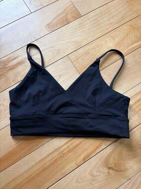 Savvi Lifestyle Black Wrap Front Sports Bra